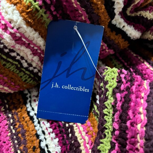 Boho JH Collectibles Striped Open Knit Sweater XL Multicolor LS Pullover - Picture 8 of 9